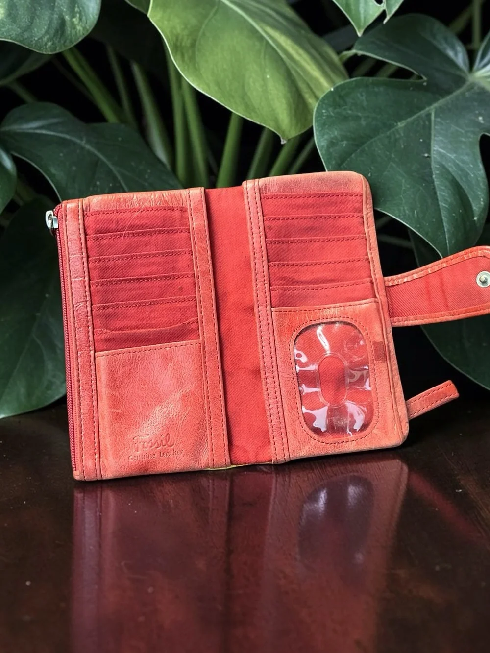 🌺Fossil Colorful Leather Patchwork Wallet